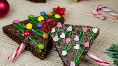 Selbstgemachte Brownie Tannenbäume