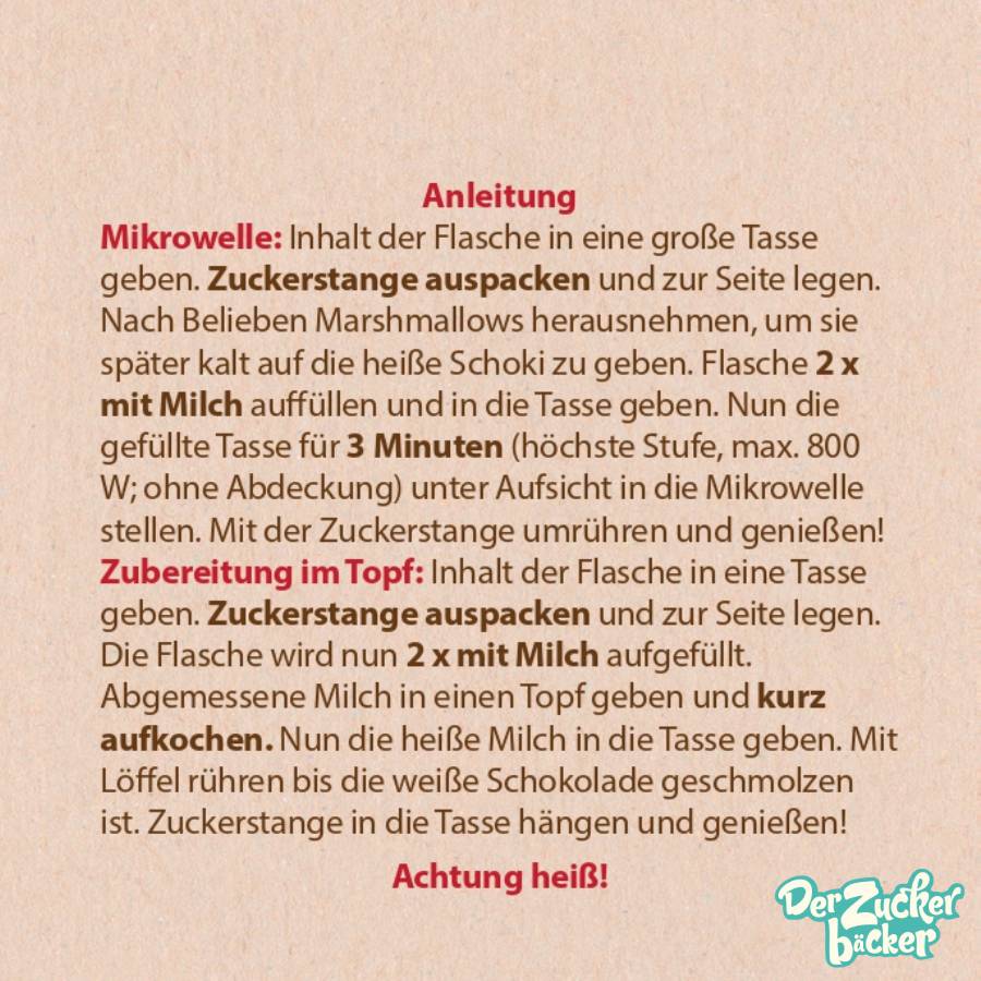 DIY Flasche - Weiße Trinkschokolade