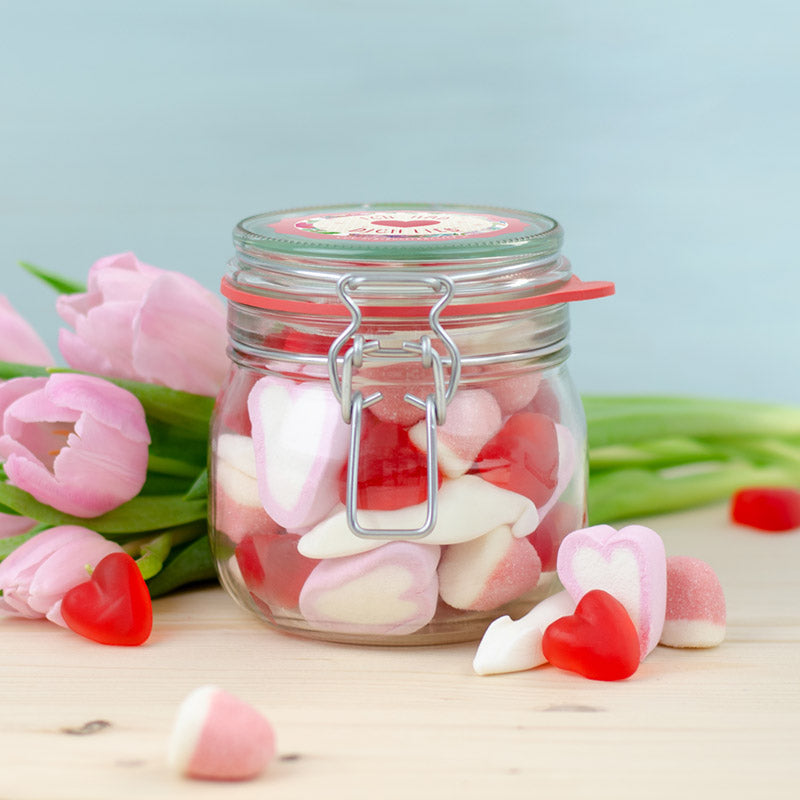 “Hab Dich Lieb“-Glas – Gummibärchen-Geschenk zum Valentinstag & Jahrestag (280g)