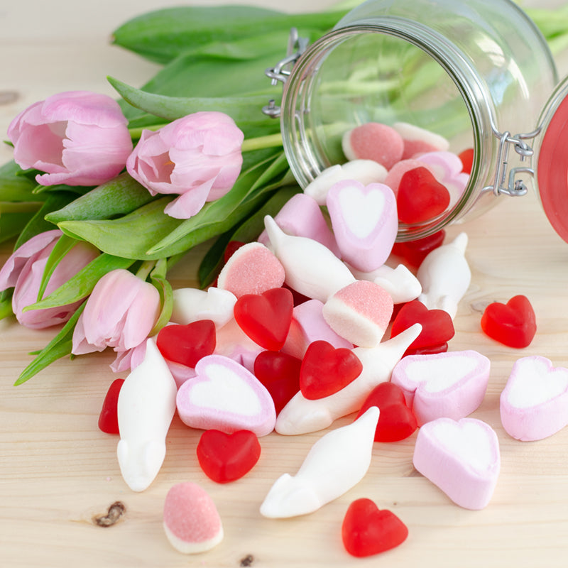 “Hab Dich Lieb“-Glas – Gummibärchen-Geschenk zum Valentinstag & Jahrestag (280g)