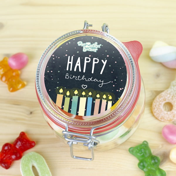 Kleines Happy Birthday Glas