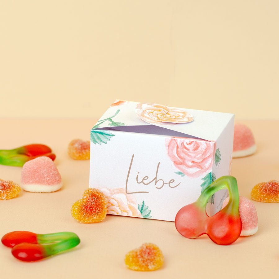 Kleine Geschenkbox Liebe – Romantisches Süßigkeiten-Set, liebevoll verpackt zum Valentinstag