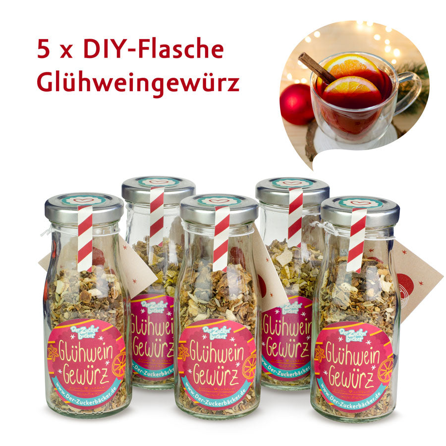 DIY Flasche - Glühweingewürz 5er Set