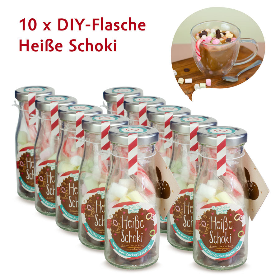 DIY Flasche - Heiße Schoki 10er Set