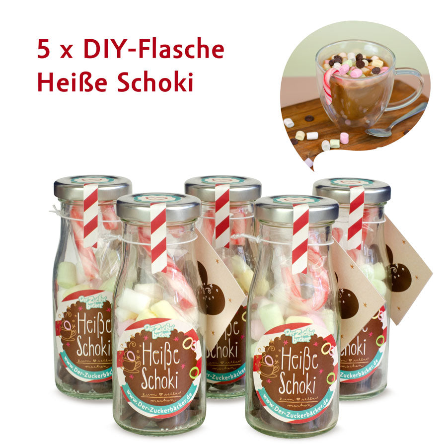DIY Flasche - Heiße Schoki 5er Set