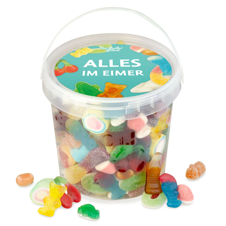Alles im Eimer L – Großer Süßigkeiten-Eimer mit Fruchtgummi, Marshmallows & sauren Süßigkeiten