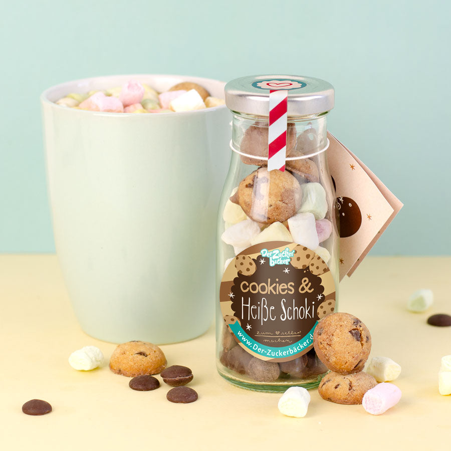DIY Flasche - Cookie Heiße Schoki 10er Set