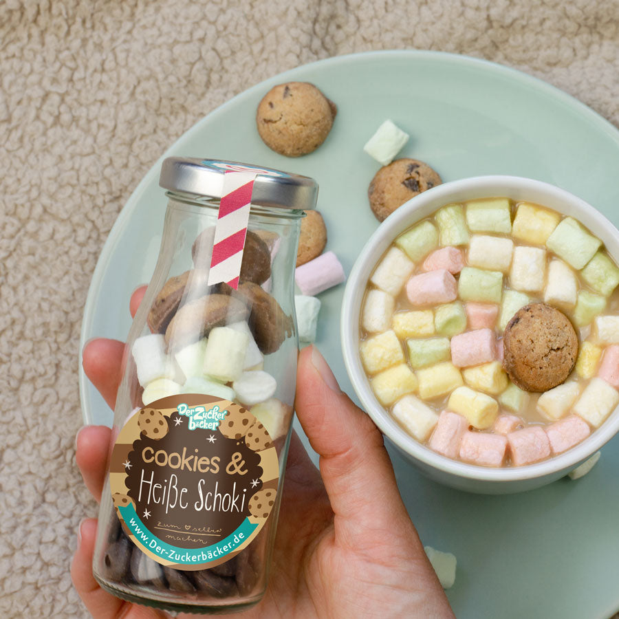 DIY Flasche - Cookie Heiße Schoki 10er Set