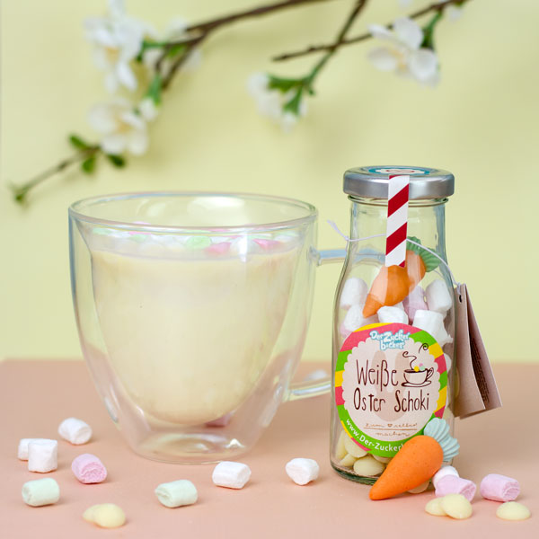 DIY Flasche - Weiße Oster Schoki
