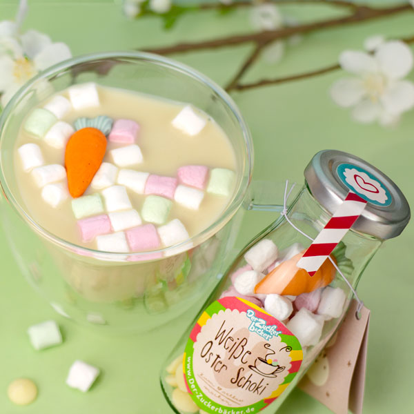 DIY Flasche - Weiße Oster Schoki