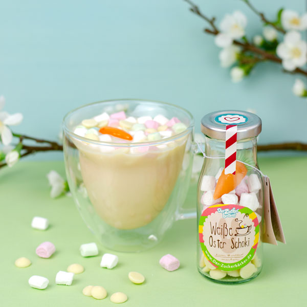 DIY Flasche - Weiße Oster Schoki