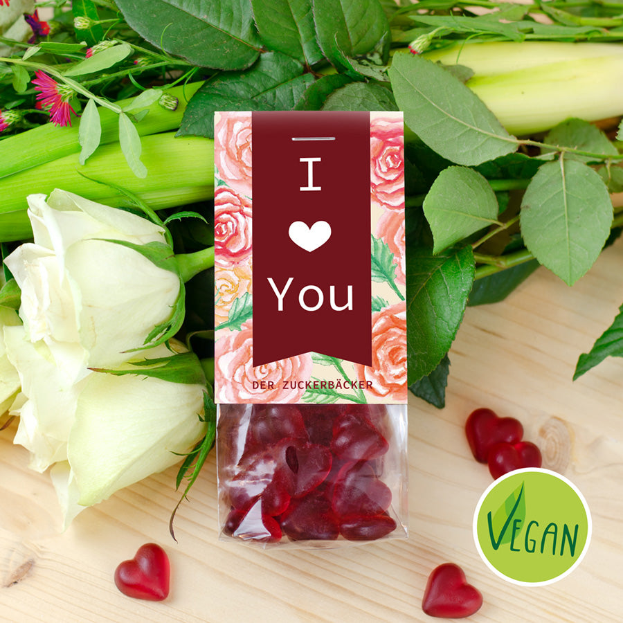 „I Love You“ Geschenkbeutel – Süßigkeiten zum Valentinstag, liebevoll verpackt