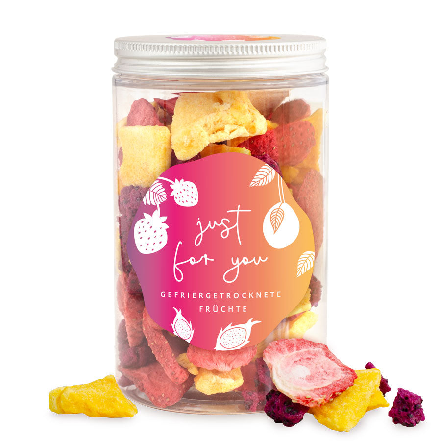 Gefriergetrockneter Fruchtmix in der Dose