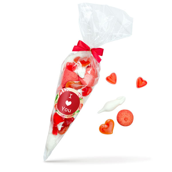 „I Love You“ Naschtüte – Süßes Valentinstagsgeschenk mit Fruchtgummi & Marshmallows