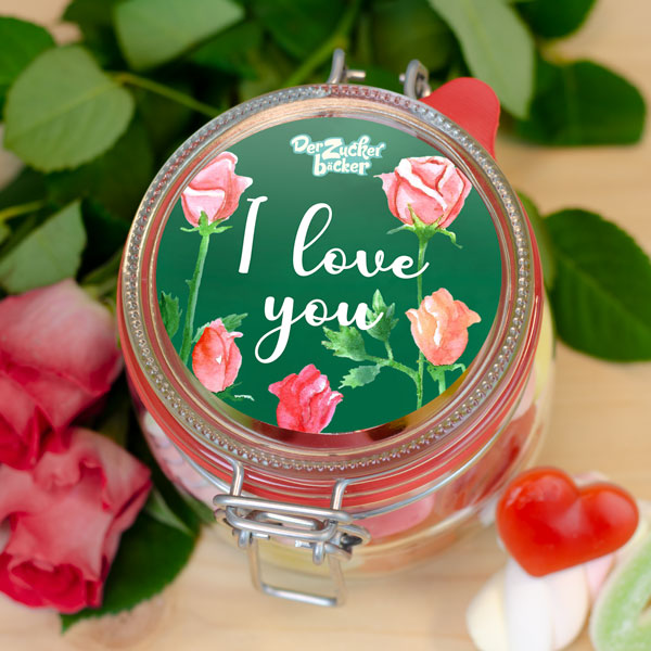 Kleines I Love You Glas