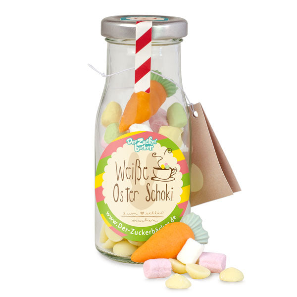 DIY Flasche - Weiße Oster Schoki