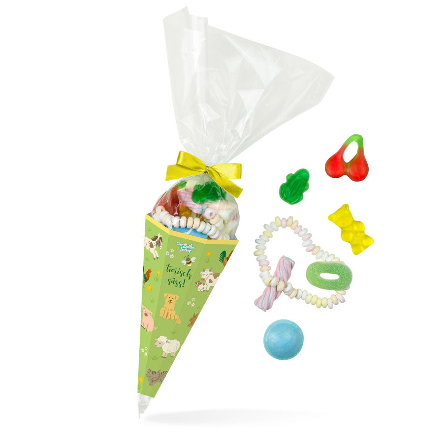 Süße Tiertüte - Geschenk zur Einschulung