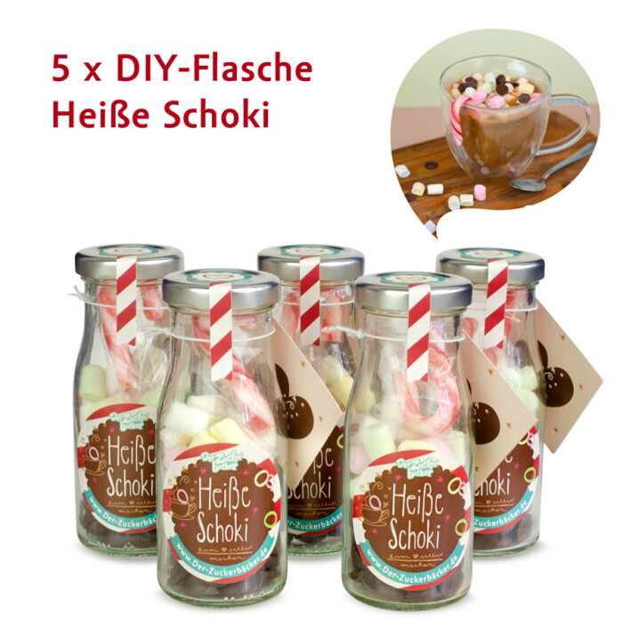 DIY Flasche  Heiße Schoki 5er Set